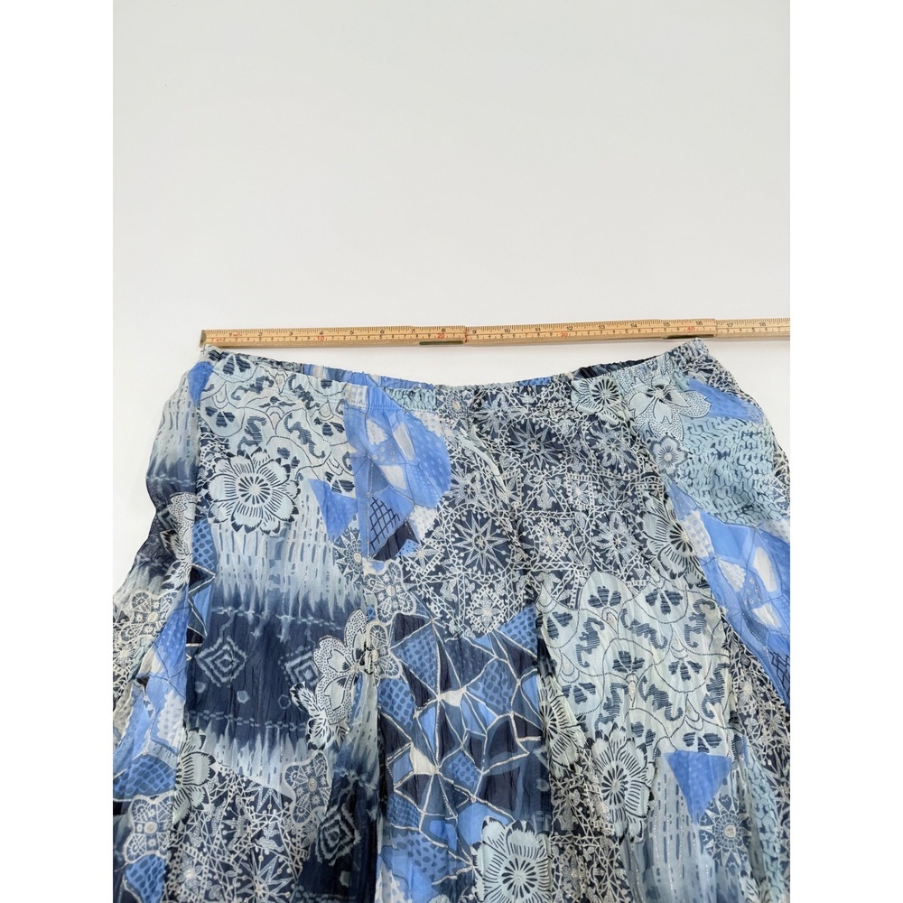 Christopher & Banks Blue Floral Pleated Midi Skirt Womens Large L - Picture 5 of 7